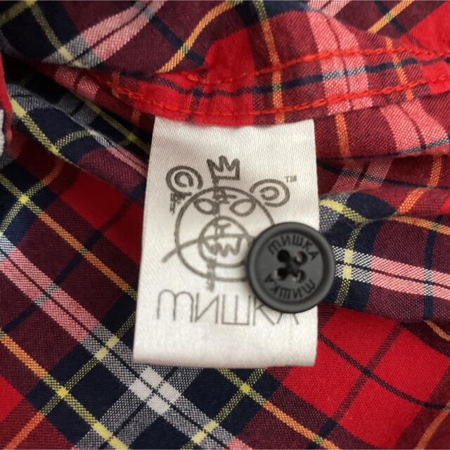 MISHKA(ミシカ)のMISHKA チェックシャツ 目玉 総柄 個性派 赤 レッド ストリート パンク メンズのトップス(シャツ)の商品写真