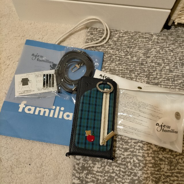 美品 ファミリア×ajew スマホケースマルチ対応M 美品 ファミリア×ajew スマホケースマルチ対応M