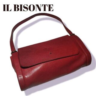 IL BISONTE - イルビゾンテ 筒型 ショルダーバッグ【レッド】