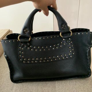 セリーヌ(celine)のらくまりんさま専用美品　CELINE セリーヌ　スタッズバッグ　黒　茶　2点(トートバッグ)