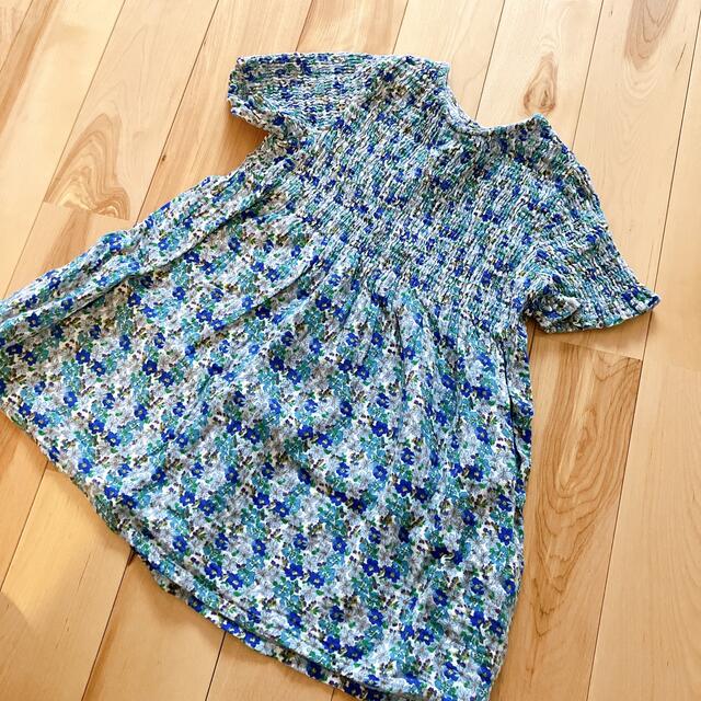 ZARA KIDS(ザラキッズ)の花柄　ワンピース　ガーゼ生地　100 キッズ/ベビー/マタニティのキッズ服女の子用(90cm~)(ワンピース)の商品写真