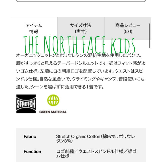 THE NORTH FACE(ザノースフェイス)のTHE NORTH FACE kids  クライミングパンツ キッズ/ベビー/マタニティのキッズ服男の子用(90cm~)(パンツ/スパッツ)の商品写真