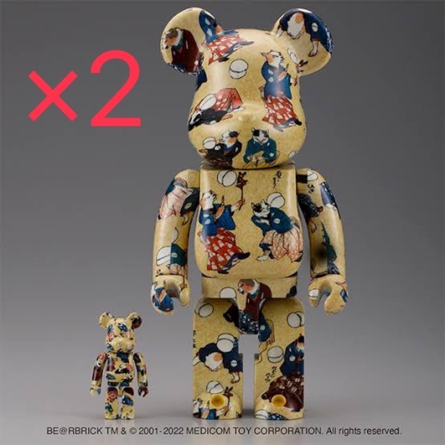 BE@RBRICK(ベアブリック)のBE@RBRICK 歌川国芳「流行猫の曲鞠」 100% & 400% エンタメ/ホビーのフィギュア(その他)の商品写真