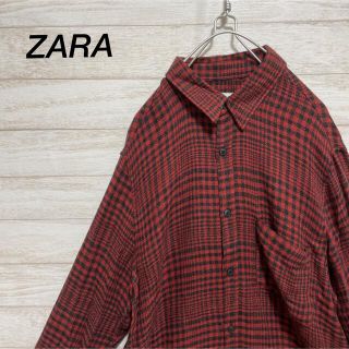 ザラ(ZARA)のZARA チェック柄オーバーサイズレーヨンシャツ(シャツ)