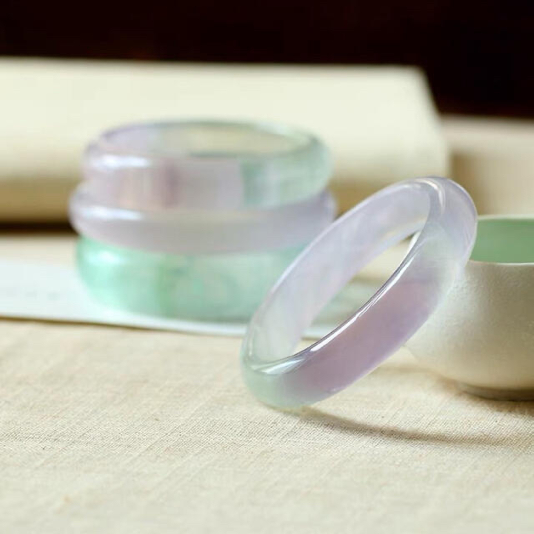 蛍石手鐲子 青紫色バングル 天然石 水晶石 62mm クリスタル 紫