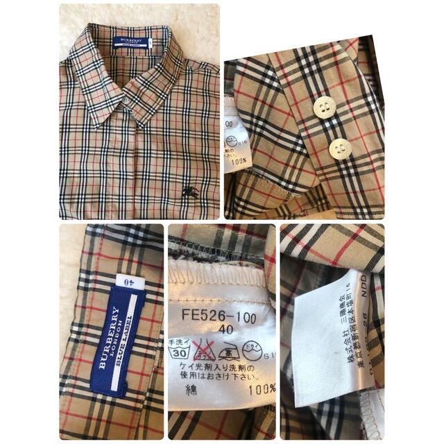 BURBERRY BLUE LABEL(バーバリーブルーレーベル)の超美品本物バーバリーブルーレーベル上質コットンチェック柄七分袖シャツ♫レアもの レディースのトップス(シャツ/ブラウス(長袖/七分))の商品写真