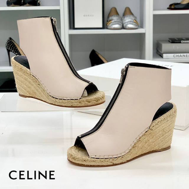 CELINE セリーヌ エスパドリーユ ウェッジ レザーサンダル