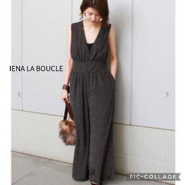 美品【IENA LA BOUCLE】ノースリーブジョーゼット オールインワン