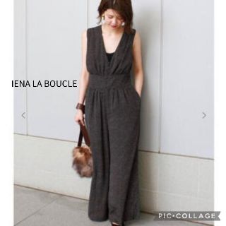 イエナ(IENA)の美品【IENA LA BOUCLE】ノースリーブジョーゼット オールインワン(サロペット/オーバーオール)