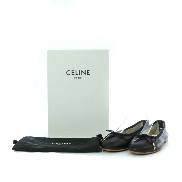 celine(セリーヌ)のセリーヌ バレエシューズ パンプス フラット バレリーナ トリオンフ 37 黒 レディースの靴/シューズ(バレエシューズ)の商品写真