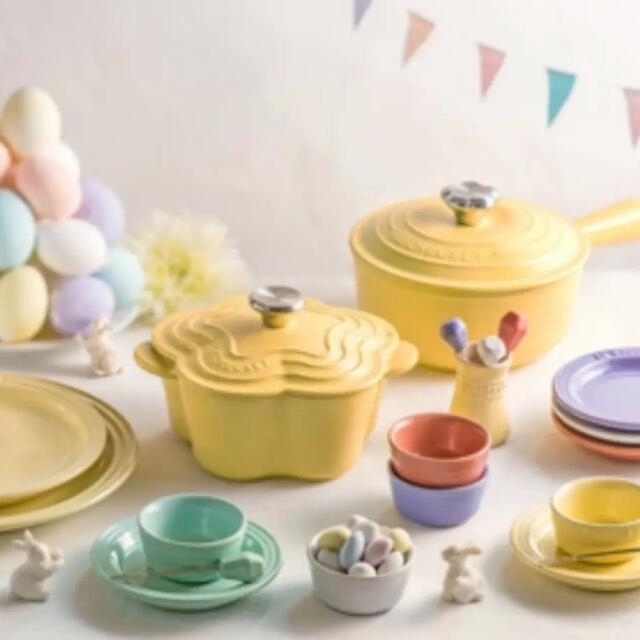 LE CREUSET - ♡ルクルーゼ ココットフルール ミモザ 新品未使用 両手