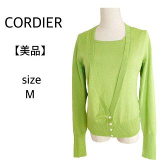 コルディア(CORDIER)の■美品■ CORDIERコルディア ライトグリーンサマーニットアンサンブル綺麗め(カーディガン)