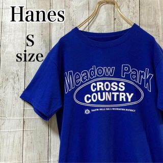 ヘインズ(Hanes)のHanes ヘインズ 企業系 スタンダード Tシャツ ユニセックス 古着 青(Tシャツ/カットソー(半袖/袖なし))