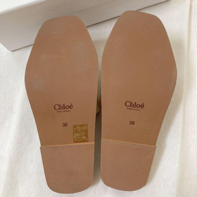 70%OFFアウトレット Chloe クロエ フラットロゴサンダル 36 ベージュ