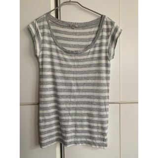 ギャップ(GAP)のレディース　Tシャツ　グレー　ボーダー　Sサイズ　GAP(Tシャツ(半袖/袖なし))