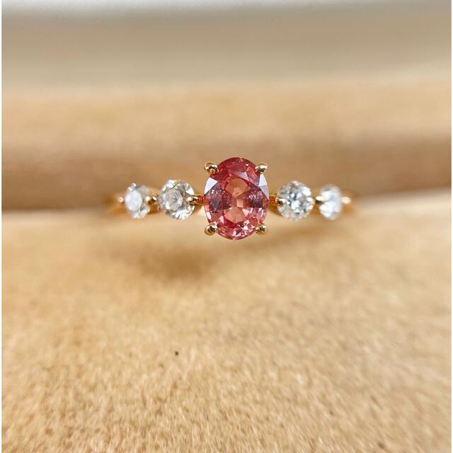 Tキラキラshop 希少石 パパラチアサファイア ノーヒート1.13ct リング