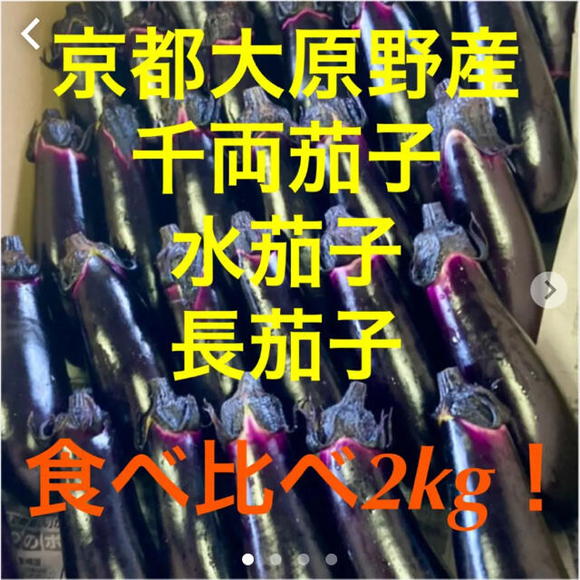 農家直送　千両茄子　長茄子　水茄子　食べ比べ2kg 食品/飲料/酒の食品(野菜)の商品写真