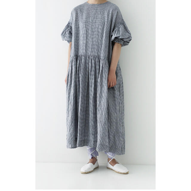 nest Robe ヘンプギンガムバルーンスリーブワンピース ギンガム nest Robe ヘンプギンガムバルーンスリーブワンピース ギンガム