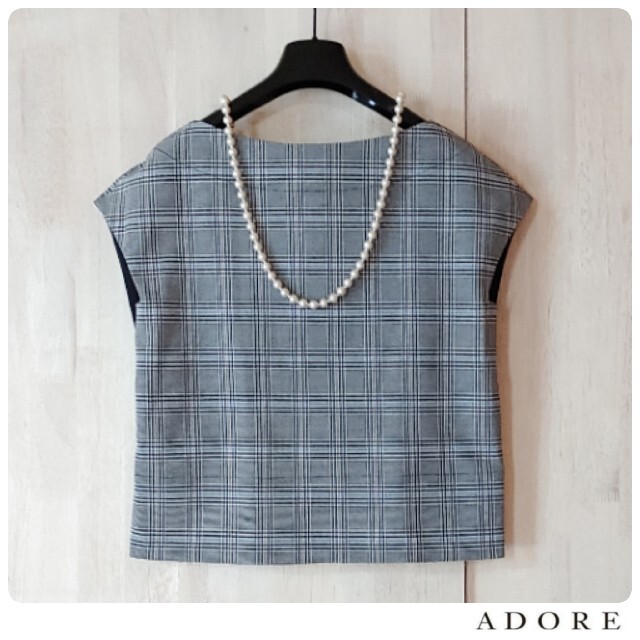 ◇幻◇ 新品 定価3.1万円 ADORE グレンチェックバックボタン ◇幻◇ 新品 定価3.1万円 ADORE グレンチェックバックボタン