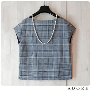 アドーア(ADORE)の◆幻◆　新品 定価3.1万円 ADORE グレンチェックバックボタンブラウス(シャツ/ブラウス(半袖/袖なし))