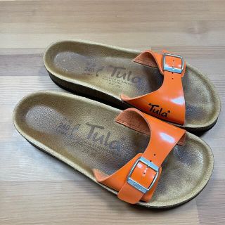 ビルケンシュトック(BIRKENSTOCK)のビルケンシュトック　Tula オレンジ　サンダル　ドイツ製　24cm 本革(サンダル)