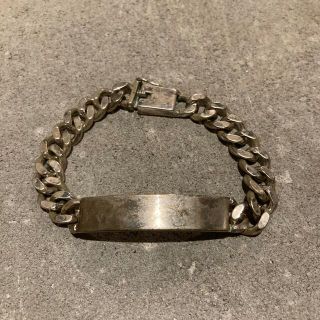 VINTAGE ヴィンテージ シルバー925 IDプレートチェーンブレスレット