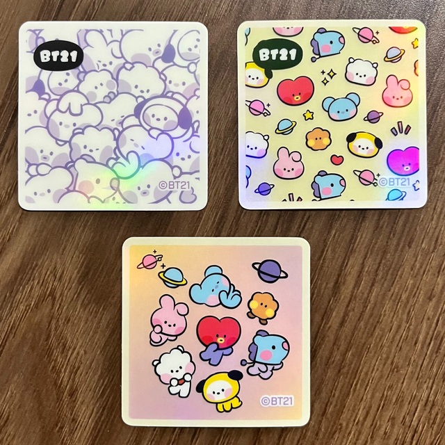 BT21(ビーティーイシビル)のBT21 minini ばかうけ シール ステッカー BTS オール　セット エンタメ/ホビーのおもちゃ/ぬいぐるみ(キャラクターグッズ)の商品写真