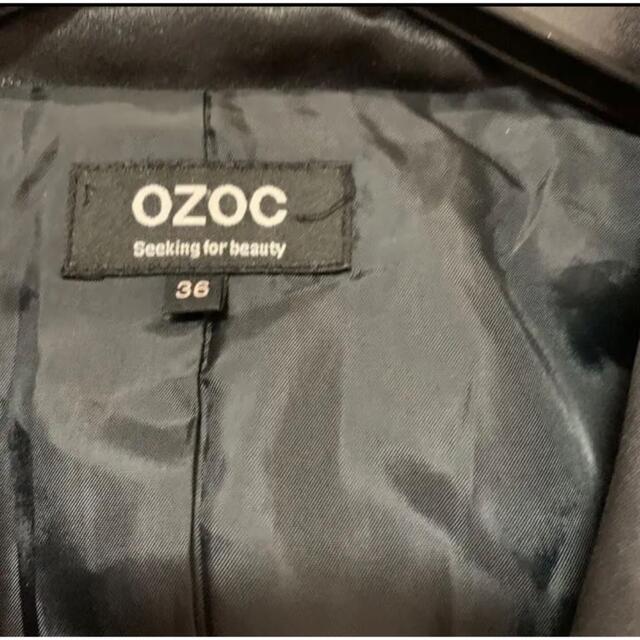 OZOC(オゾック)のOZOC レディース ジャケット ショート丈 黒 無地 トップス 長袖 レディースのジャケット/アウター(テーラードジャケット)の商品写真