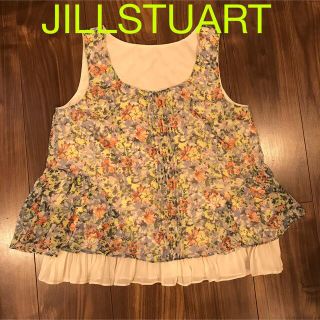 ジルスチュアート(JILLSTUART)の☆美品☆ノースリーブトップス　花柄　ジルスチュアート　シフォン　S(シャツ/ブラウス(半袖/袖なし))