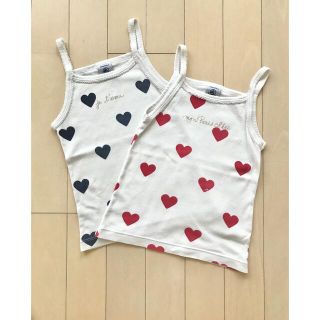 プチバトー(PETIT BATEAU)のPETIT BATEAU ハート柄 キャミソール  2枚SET(4a)(下着)