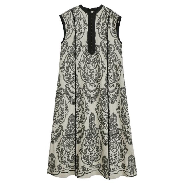 Ameri VINTAGE(アメリヴィンテージ)の【新品未使用】DAMASK EMBROIDERY LINEN DRESS レディースのワンピース(ロングワンピース/マキシワンピース)の商品写真