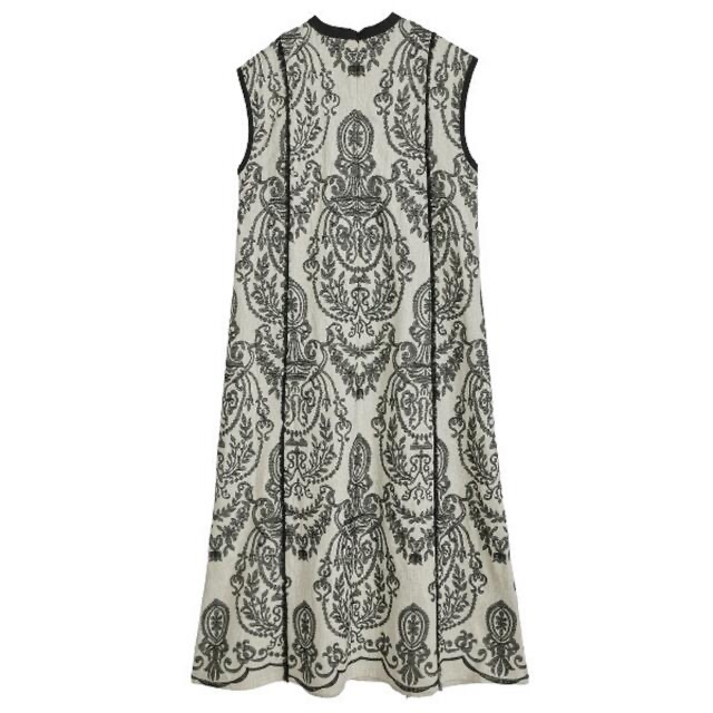 Ameri VINTAGE(アメリヴィンテージ)の【新品未使用】DAMASK EMBROIDERY LINEN DRESS レディースのワンピース(ロングワンピース/マキシワンピース)の商品写真