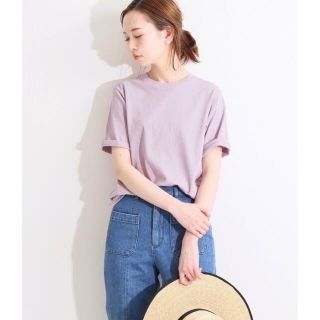 イエナ(IENA)のIENA LA BOUCLE コットンツイスト バイオTシャツ　パープル(Tシャツ(半袖/袖なし))