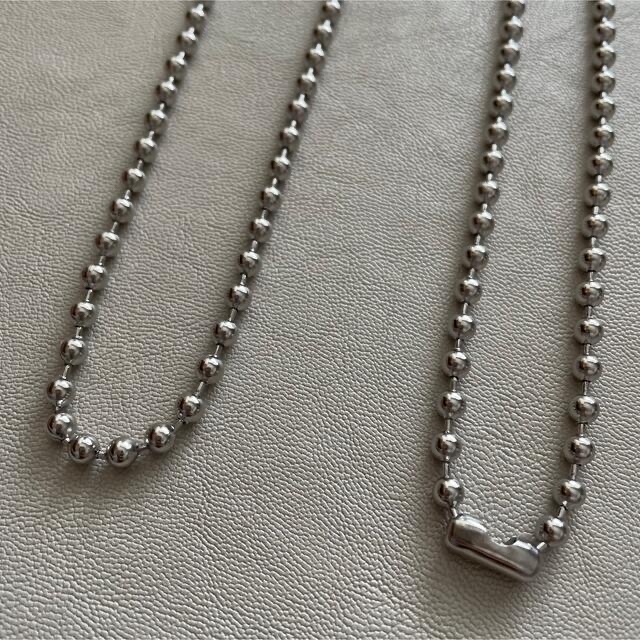 ball chain necklace ハンドメイドのアクセサリー(ネックレス)の商品写真