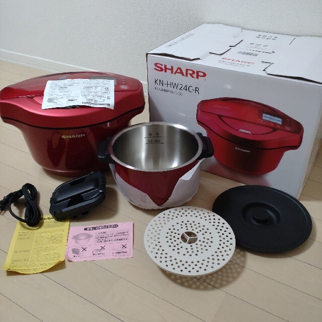 メーカー取寄せ 美品✨箱付き SHARP KN-HW24C-R ヘルシオ ホットクック