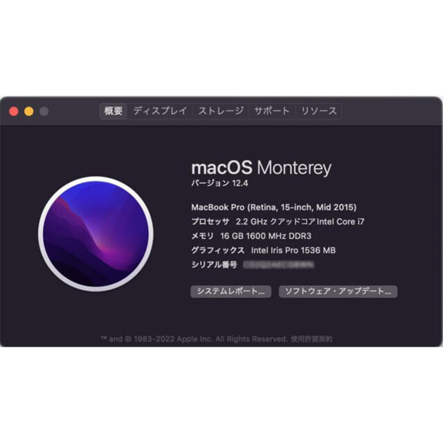 MacBook Pro A1398 (15inch, Mid 2015)PC/タブレット