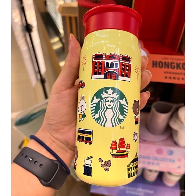 Starbucks Coffee(スターバックスコーヒー)の【香港スタバ限定】LINEフレンズ　コニー&ブラウン　香港タンブラー インテリア/住まい/日用品のキッチン/食器(タンブラー)の商品写真