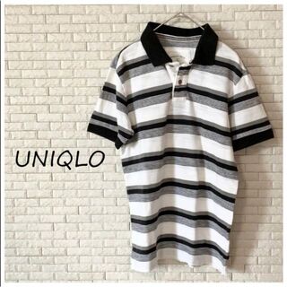 ユニクロ(UNIQLO)のメンズ　ユニクロ　ポロシャツ　ブラック＆ホワイトボーダー(ポロシャツ)