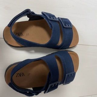 ザラキッズ(ZARA KIDS)の【お値下げ中】ZARA　サンダル　ネイビー（サイズ：27）16.9㎝(サンダル)