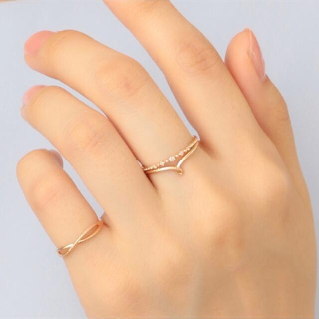 アガットの agete - □現行品□K10YG ダイヤモンドピンキーリング/0.02