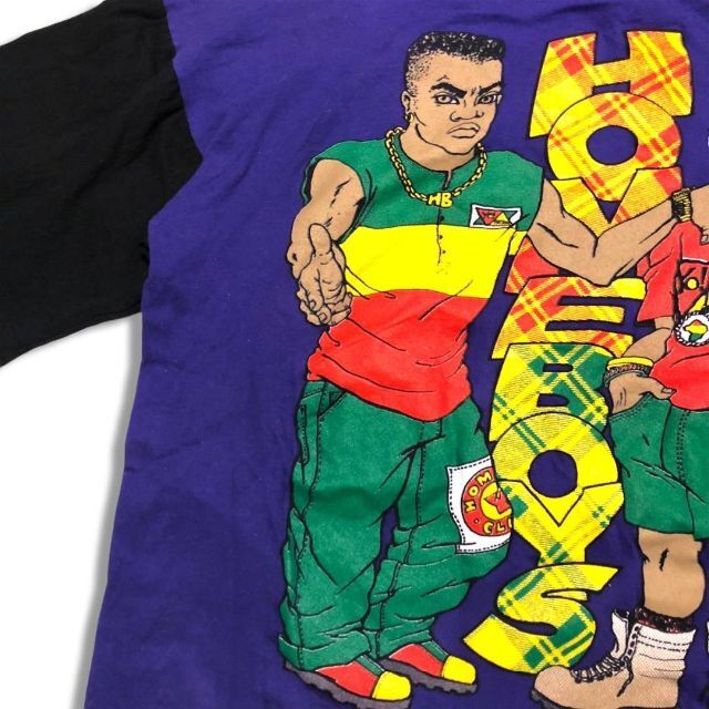 CROSS COLOURS(クロスカラーズ)の90s YO! Brother フード付き Tシャツ パープル XL B系 メンズのトップス(Tシャツ/カットソー(半袖/袖なし))の商品写真