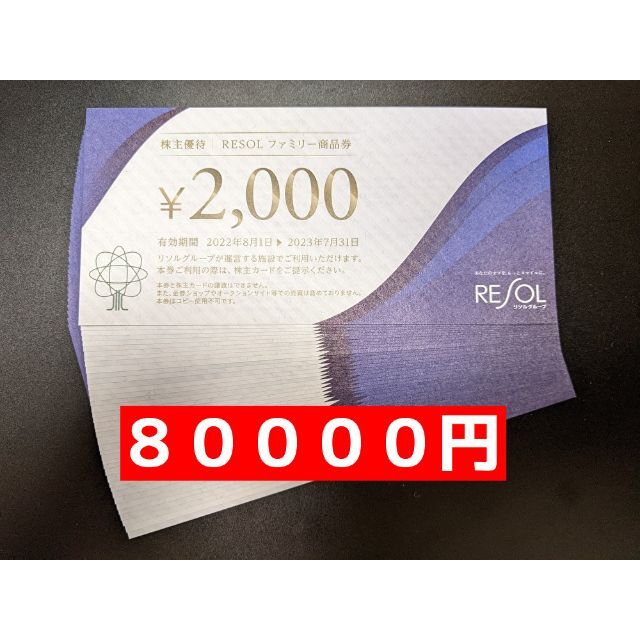 リソル ８００００円 最新株主優待