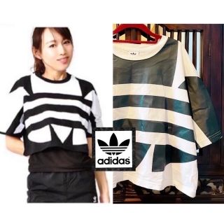 アディダス(adidas)のアディダス オリジナルス ビッグトレフォイル ジャージ  Tシャツ ヨガウェア(Tシャツ(半袖/袖なし))