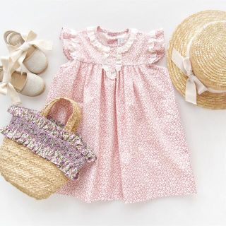 【新品タグ付き】Amaia Kids  Elvi dress (Pink) 4Y(ワンピース)