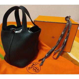 エルメス(Hermes)のHERMES ピコタン PM 黒(ハンドバッグ)