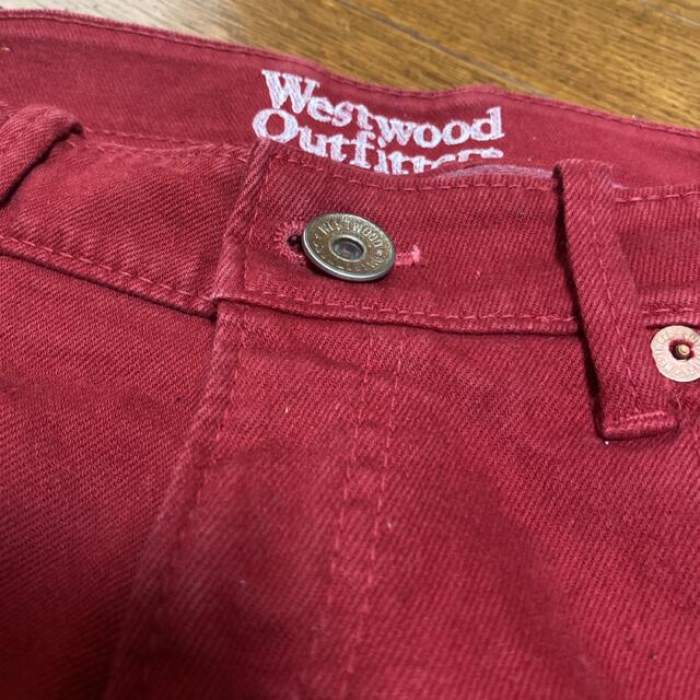 Westwood Outfitters(ウエストウッドアウトフィッターズ)のWestwoodOutfitters ストレート　エンジ　デニム　レッド レディースのパンツ(デニム/ジーンズ)の商品写真