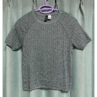 エイチアンドエム(H&M)のH&M  グリーンサマーニットM (Tシャツ(半袖/袖なし))