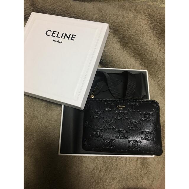 中に書いてあるかもしれないです【極美品】CELINE トリオンフ　キーケース\u0026カードコインポーチ　ブラック　黒