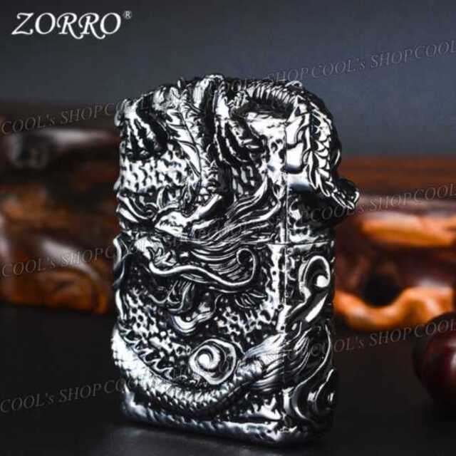 龍神 フルメタルジャケット オイルライター ZORRO ドラゴン zippo 銀