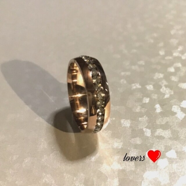 送料無料30号ピンクゴールドスーパーCZダイヤステンレスフルエタニティリング指輪 メンズのアクセサリー(リング(指輪))の商品写真